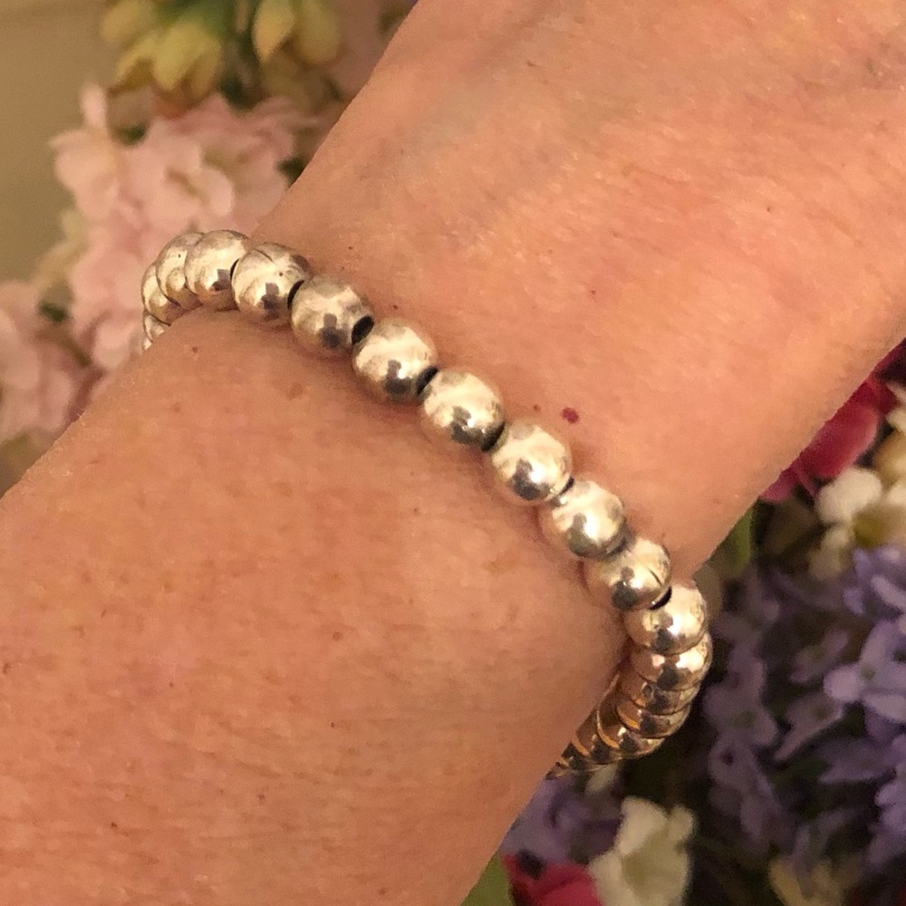 Vintage Silpada Sterling Silver Bead Ball Toggle Clasp Bracelet B0059 - Picture 2 of 9